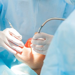 a patient undergoing dental implant placement