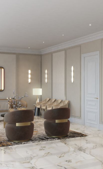 Elegant and welcoming reception area at Skyline Dental of Wayne